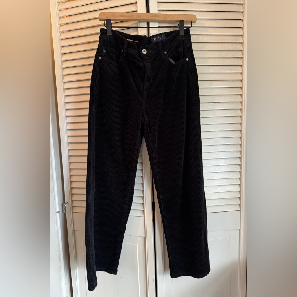 Ag Mid Rise Wide Leg Crop Corduroy Jeans